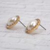 PEARL AND CRYSTAL OVAL EARRINGS - Image 4