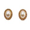 PEARL AND CRYSTAL OVAL EARRINGS