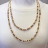 DOUBLE ROW NECK & EARRING SET WITH STONE, GLASS, AND METAL BEADS - Image 5