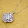 CLOVER PENDANT NECKLACE WITH CUBIC ZIRCONIA STONES - Image 7