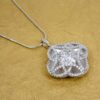 CLOVER PENDANT NECKLACE WITH CUBIC ZIRCONIA STONES - Image 8