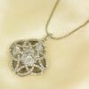 CLOVER PENDANT NECKLACE WITH CUBIC ZIRCONIA STONES - Image 10