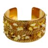 NATURAL SHELL AND GLASS BEAD CUFF BRACELET - Image 3