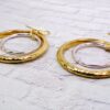 SILVER AND GOLD DOUBLE HOOP EARRINGS - Image 5