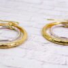 SILVER AND GOLD DOUBLE HOOP EARRINGS - Image 3