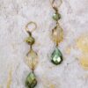 GREEN AND BEIGE COLOR GLASS BEAD EARRINGS - Image 5