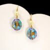 BLUE GLASS AND WHITE PEARL EARRINGS - Image 2