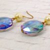 BLUE GLASS AND WHITE PEARL EARRINGS - Image 4