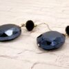 BLACK GLASS DOUBLE BEAD EARRINGS - Image 6