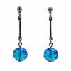AQUA BLUE GLASS BEAD EARRINGS