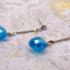 AQUA BLUE GLASS BEAD EARRINGS - Image 3