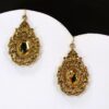 GOLD CRYSTAL ROYALTY TEARDROP SHAPE EARRINGS - Image 2