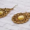 GOLD CRYSTAL ROYALTY TEARDROP SHAPE EARRINGS - Image 3