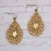 GOLD CRYSTAL ROYALTY TEARDROP SHAPE EARRINGS - Image 7