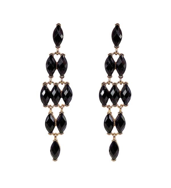 LONG BLACK DRAMA EARRINGS - Image 5