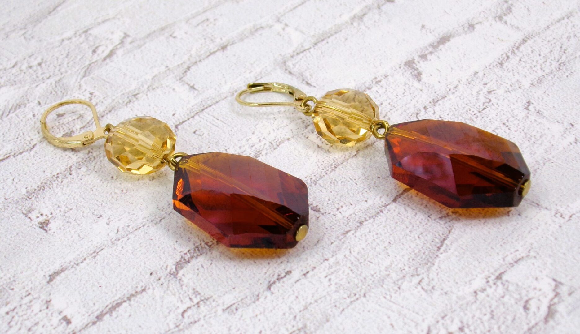 BROWN GLASS BEADED EARRINGS - Calisa Designs