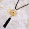 LARGE WHITE FLOWER PENDANT TASSEL NECKLACE - Image 8
