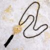 LARGE WHITE FLOWER PENDANT TASSEL NECKLACE - Image 3