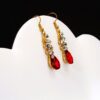 RED CRYSTAL TEARDROP EARRINGS - Image 4