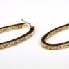 GOLD OVAL CRYSTAL HOOP EARRINGS - Image 2