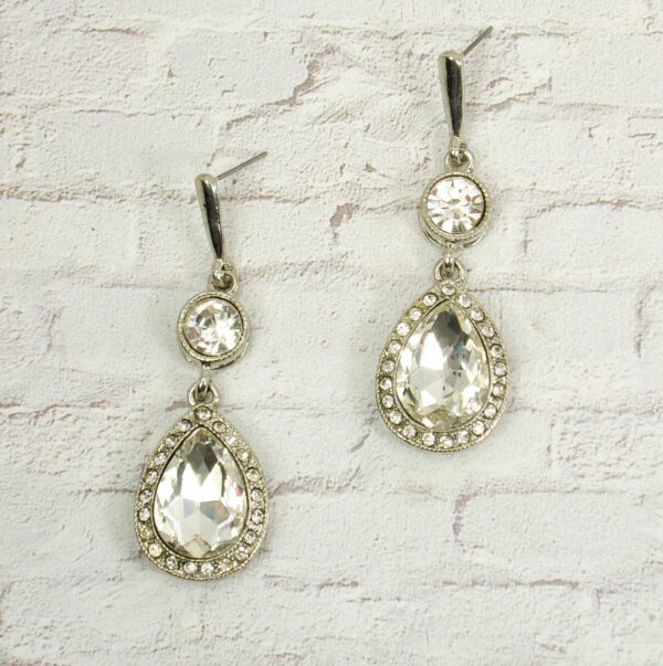LONG CRYSTAL TEARDROP EARRINGS - Image 6