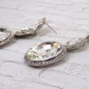 LONG OVAL CRYSTAL DROP EARRINGS - Image 5