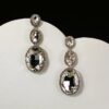 LONG OVAL CRYSTAL DROP EARRINGS - Image 3