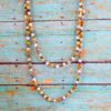 DOUBLE ROW NECK & EARRING SET WITH STONE, GLASS, AND METAL BEADS - Image 8