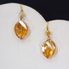 TOPAZ ORANGE COLOR GLASS BEAD EARRINGS - Image 2