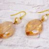 TOPAZ ORANGE COLOR GLASS BEAD EARRINGS - Image 3