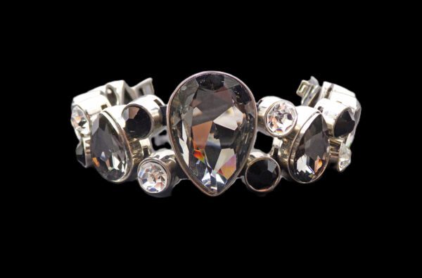 BLACK, GRAY, AND CLEAR CRYSTAL STATEMENT BRACELET - Image 9