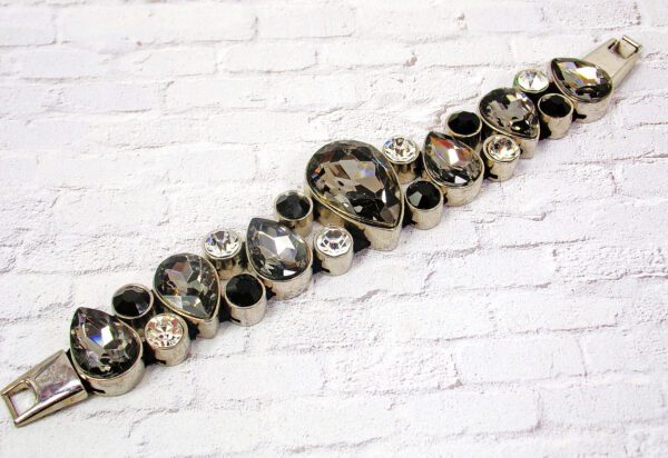 BLACK, GRAY, AND CLEAR CRYSTAL STATEMENT BRACELET - Image 3