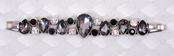 BLACK, GRAY, AND CLEAR CRYSTAL STATEMENT BRACELET - Image 2