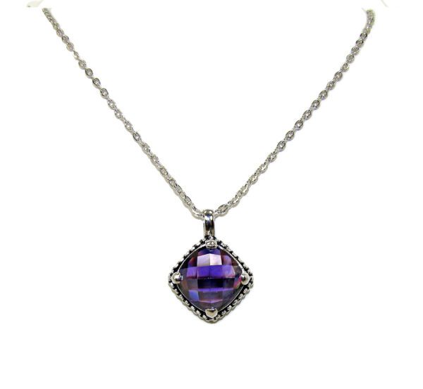 Purple Crystal Pendant Necklace