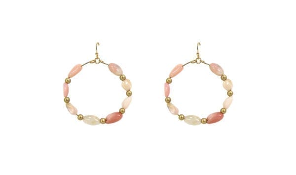 earrings with rows of pink beads