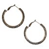 BLACK CRYSTAL HOOP EARRINGS - Image 3