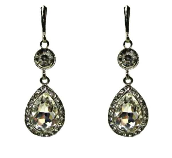 LONG CRYSTAL TEARDROP EARRINGS