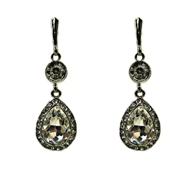 LONG CRYSTAL TEARDROP EARRINGS