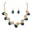 BLUE & CLEAR CRYSTAL SWIRL NECKLACE SET