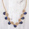 BLUE & CLEAR CRYSTAL SWIRL NECKLACE SET - Image 3