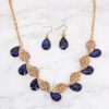 BLUE & CLEAR CRYSTAL SWIRL NECKLACE SET - Image 5
