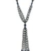 GRAY PEARL AND GLASS BEAD TASSEL NECKLACE - Image 13