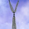 GRAY PEARL AND GLASS BEAD TASSEL NECKLACE - Image 7