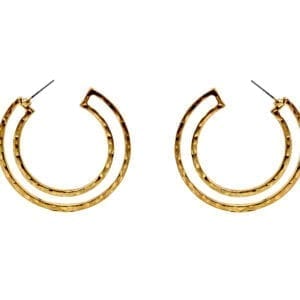 golden earrings with geometric design