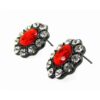 RED AND CLEAR OVAL CRYSTAL EARRINGS - Image 8