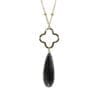 necklace with black, elongated teardrop gemstone