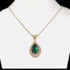 GREEN CRYSTAL TEARDROP PENDANT NECKLACE - Image 7