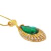 GREEN CRYSTAL TEARDROP PENDANT NECKLACE - Image 5