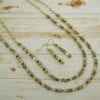DOUBLE ROW NECK & EARRING SET WITH STONE, GLASS, AND METAL BEADS - Image 9