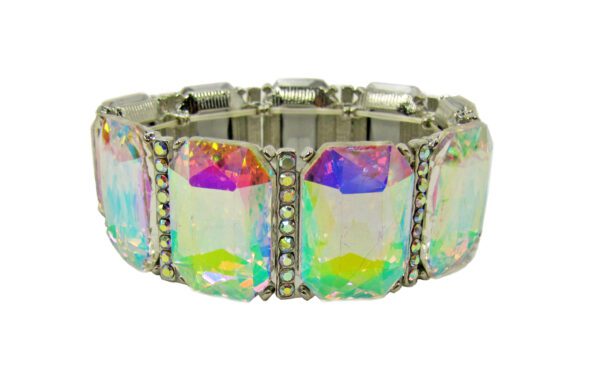 Crystal Stretch Bracelet With An Aurora Borealis Finish